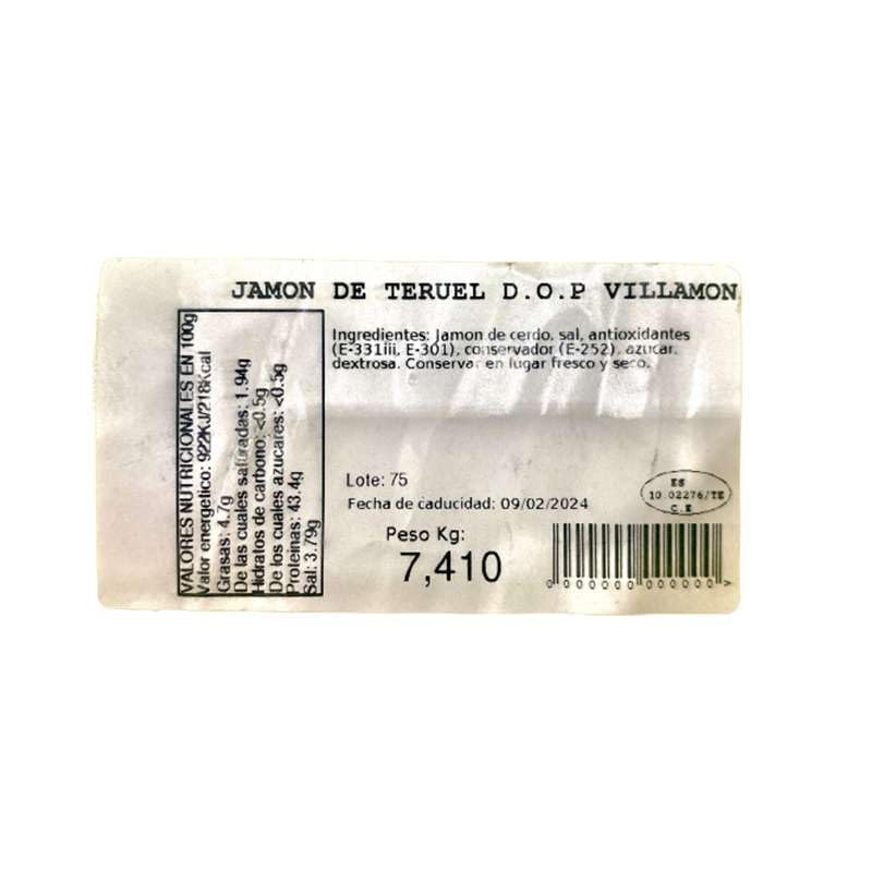 Jamón de Teruel | Deshuesado en 5 trozos - 7kg-7.5kg