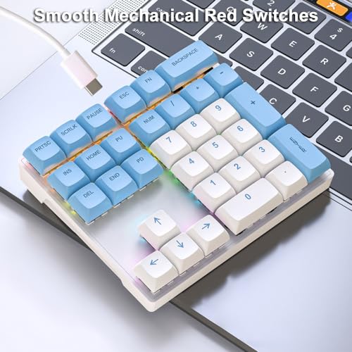 Teclado numérico mecánico de 33 teclas con cable e iluminación arcoíris para contabilidad 3