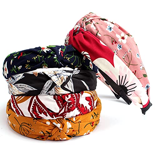 Knot Headband Wide Knotted Headbands For Women 12 Pack Head Bands Women Hair Knotted Headband For Women Knot Headbands Womens Headbands Elastic Turban Boho Bandeau Hair Accessories For Washing Face #TOP6