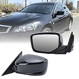 Left Driver Side Mirror Compatible with Honda Accord 2008 2009 2010 2011 2012 Power Manual Folding Non-Heated Door View Mirrors 3 Pins