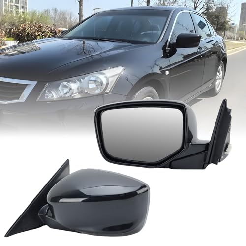 Left Driver Side Mirror Compatible with Honda Accord 2008 2009 2010 2011 2012 Power Manual Folding Non-Heated Door View Mirrors 3 Pins