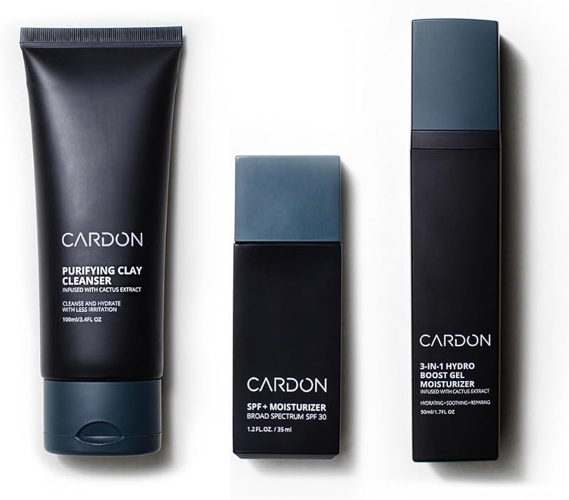 Men's Essentials Skincare Set: SPF Moisturizer, Face Wash, Anti-Aging Night Cream
