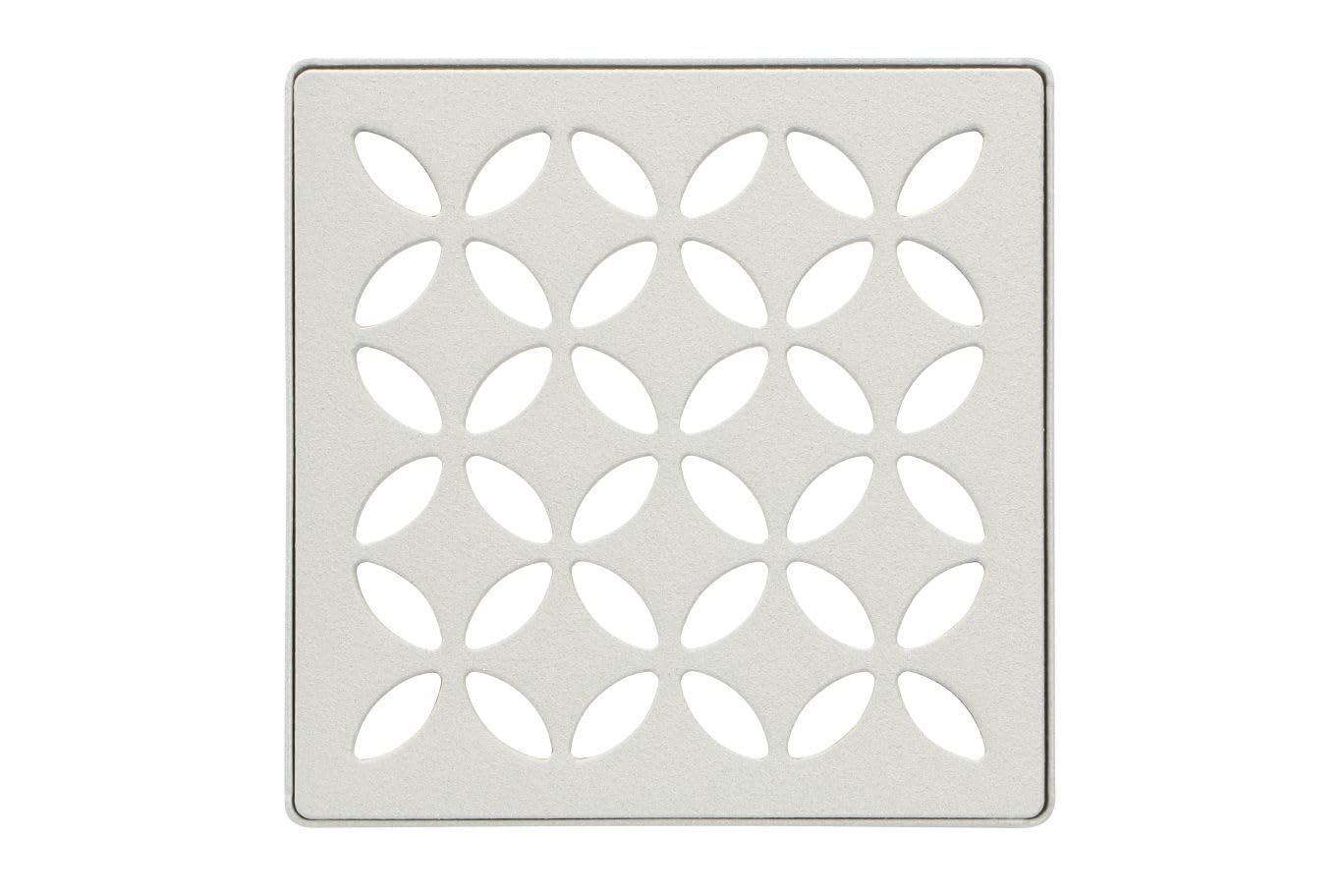 Schluter Kerdi-Drain Grate Kit with Integrated Slope Bonding Flange - Ideal for Bathroom or Wet Rooms - 4" Greige Floral, Adjustable - KDIF4GRKTSBGD5