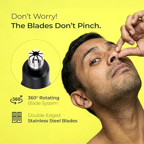 Image of Lifelong Nose Trimmer for Man | Nose Hair Trimmer for Women | Rechargeable Painless Nasal Hair Cutter, Ear Hair Remover, Eyebrow Scissors |Unisex Nose and Ear Electric Hair Removal Pen |1.5Hr Runtime