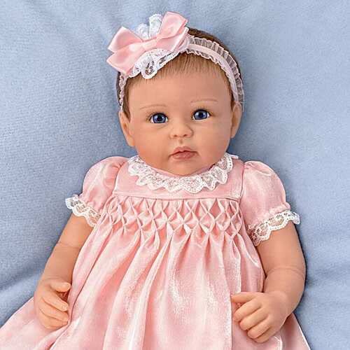 The Ashton-Drake Galleries Olivia All Dolled Up Truetouch® Authentic Silicone Lifelike Realistic Baby Girl Doll With Soft Hand Rooted Hair Weighted Poseable By Doll Artist Linda Murray 19"-Inches #TOP3