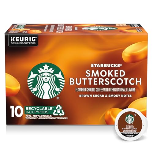 Starbucks K-Cup Coffee Pods, Smoked Butterscotch Flavored Coffee for Keurig Brewers, 100% Arabica, Limited Edition, 1 Box (10 Pods) - image 1