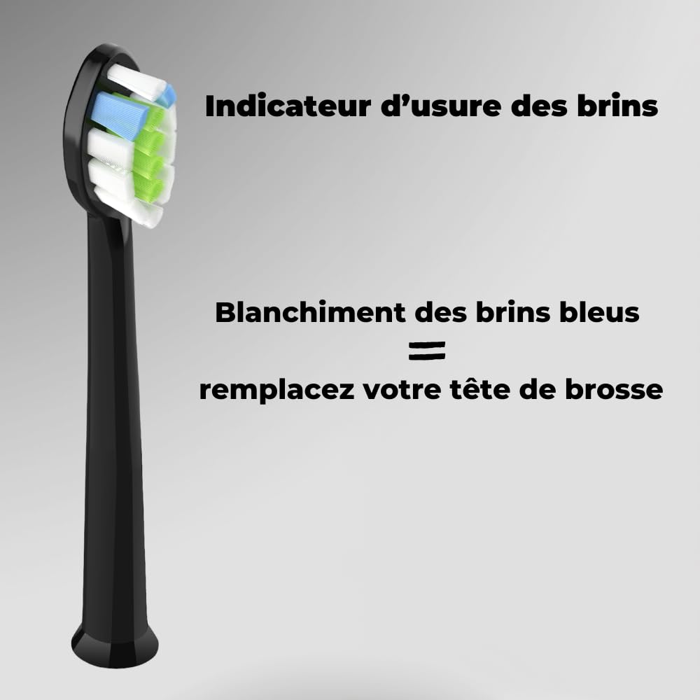 NEOPULSE®, Pack of 2 Black Nylon Soft Brush Head Refills for NEOSONIC® Sonic Electric Toothbrush, NEOKIDS® Compatible - Image 3