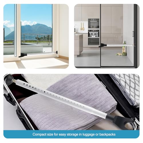 Barre de sécurité pour porte en acier robuste télescopique