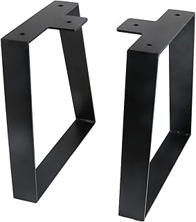 14 Inch Trapezoid Table Legs Black, DIY Furniture Metal Legs for Coffee Table, Bench Stool Cabinet Furniture Feet - Set of 2