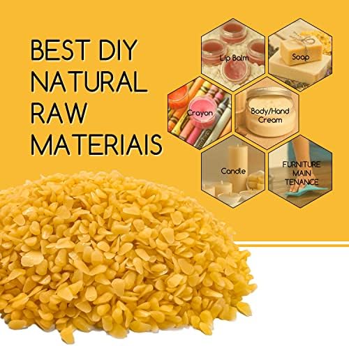 Beeswax Pellets 906g(32 oz), TRINIDa 100% Organic Yellow Bees Wax for DIY Candles, Beeswax for Candle Making, Skin, Body, Face, and Hair Care, Lotions, DIY Creams, Lip Balm and Soap Making Supplies