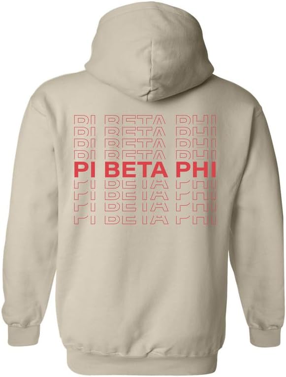 Pi Beta Phi Hoodie - Pi Phi Repeating Name Sweatshirt