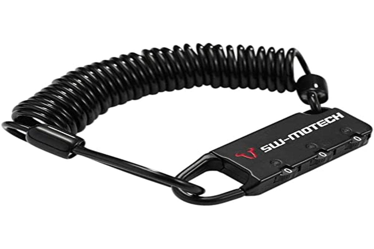 SW-MOTECH Cable Lock for Motorcycle Luggage Black. Combination Lock. 180 cm