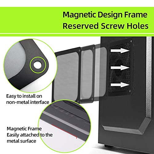 Filtri Antipolvere PC 140mm Magnetici - 10 Pezzi, Maglia 80 Mesh, Per Alimentatori E Router (Nero) - Foto 8