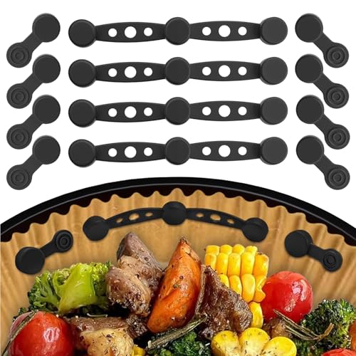 Imanes Air Fryer para Papel 12Pcs, Resistentes al Calor 220°C, Adsorción Magnética Reutilizables, Evitan Arrugas y Desplazamiento del Papel, Para con Todas las Canastas de Hierro, Accesorios Airfryer