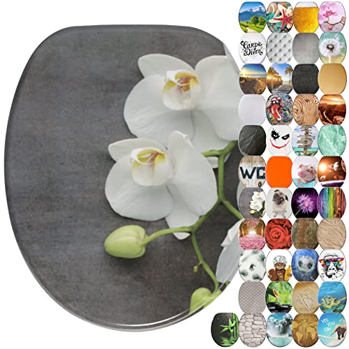 Sanilo Soft Close Toilet Seat, Wide Choice of New Toilet Seats, Stable Hinges, Easy to Mount (Pretty), 47 cm x 37.7 cm