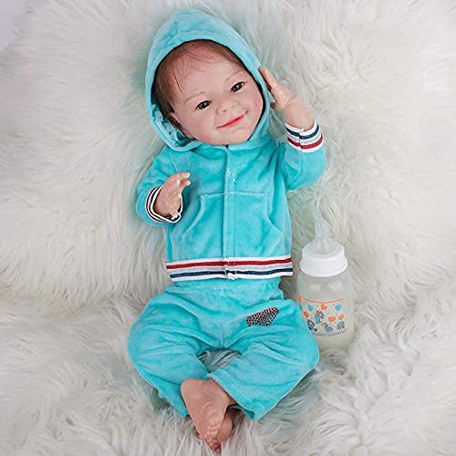 MWKL 50cm Reborn Puppe 20 Zoll Lebensechte Vollsilikon Körper Niedliche Wiedergeburt Puppe Realistische Badebare Reborn… – Bild 7
