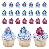 DecoPac Frozen II Rings, Cupcake Decorations Featuring Elsa, Anna, And Olaf For Birthday And Christmas Celebrations - 24 Pack