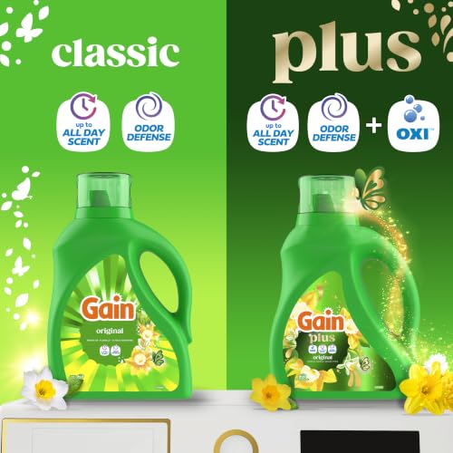 Gain Plus Liquid Washing Detergent, Cleaner, Fresher, Now with Oxi, Original Scent, 60 fl oz, 45 Loads (Pack of 2) - image 2