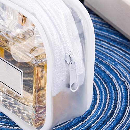 4 Pieces White Clear Pvc Big Capacity Zipper Pencil Bag, Pen Pencil Case Makeup Pouch #TOP3