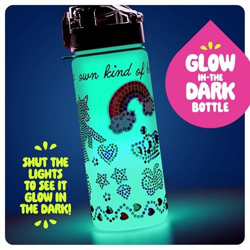 Dan&Darci DD-114 Decorate Your Own Glow-In-The-Dark Water Bottle Kit For Girls - 4 5 6 7 8 Year Old Girl Birthday Gift Ideas thumb #2