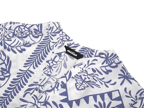Image of miduo Womens Summer Dress Casual V Neck Buttoned 3 /4 Sleeve Bohemian Tribal Print Flowy Mini Dresses