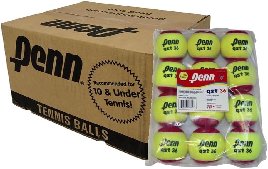 Penn QST 36 Red Felt Training Tennis Balls (Case - 72 Balls)
