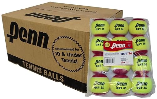 Penn QST 36 Red Felt Training Tennis Balls (Case - 72 Balls)