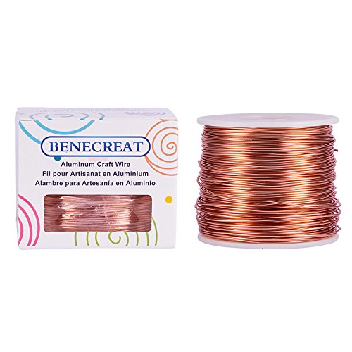 Benecreat 17 Gauge Jewelry Craft Aluminum Wire 380 Feet Bendable Metal Sculpting Wire For Craft Floral Model Skeleton Making (Copper, 1.2Mm) #TOP1