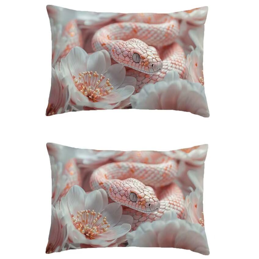 Taie oreiller double sided printing serpent lin impermeable 80x100