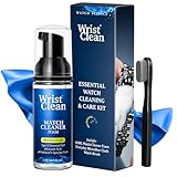 Essential Watch Cleaning Kit | Safe on all Metals & Crystals | (1x) Watch Cleaner Foam 50ML, (1x) Everyday Watch & Jewelry Cleaning Cloth 10'x10', (1x) Watch Cleaning Brush | USA Made (3 piece set)