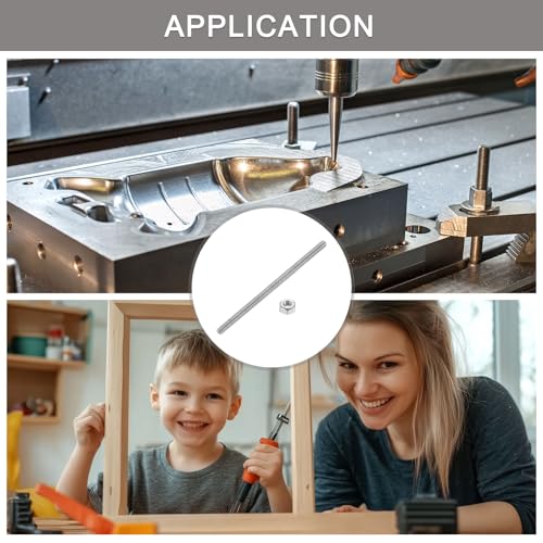 QUARKZMAN 1/4-20 Vollgewinde-Stange, 2 Stück 304 Edelstahl Langgewindeschraube 5,1 Länge Rechtsgewinde für Möbelmontage Befestigung