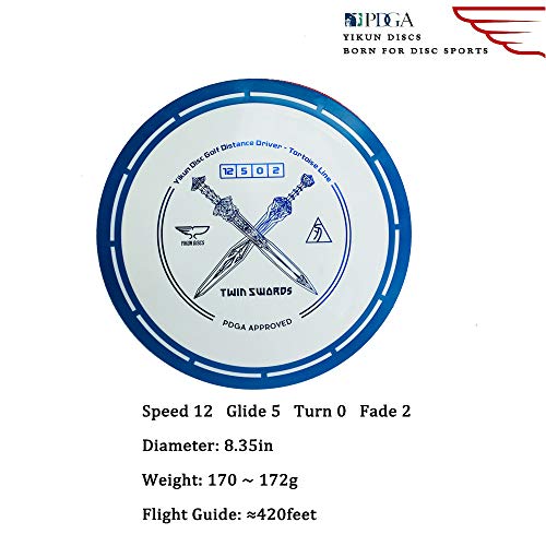 Yikun Professional Disc Golf Twin Swords |Distance Driver |170-172g| Perfect for Outdoor Games and Competition | Blue