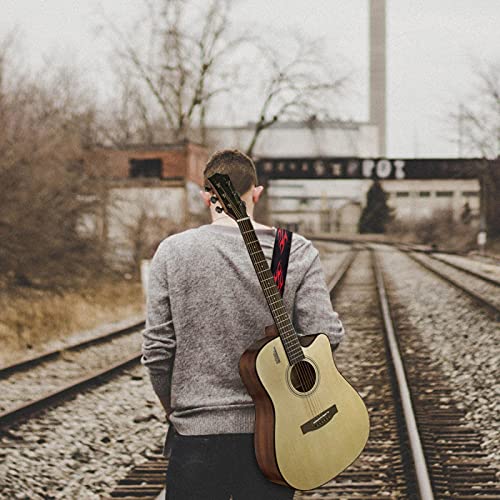 KEPOHK Guitare acoustique épicéa pleine taille 41 pouces pour étudiant et débutant avec sac de transport Tuner sangle… - Les Beatles, Paul McCartney, John Lennon, RIngo Starr, George Harrison KEPOHK Guitare acoustique épicéa pleine taille 41 pouces pour étudiant et débutant avec sac de transport Tuner sangle… – Image 3