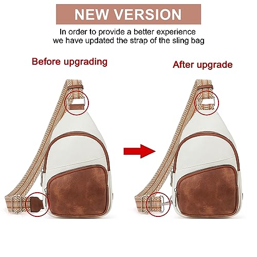 Image of CLUCI Sling Bag for Women, Vegan Leather Fanny Pack Crossbody Bags for Women, Chest Bag With Guitar Strap