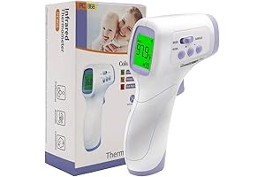 Amerzam Non Contact Infrared Digital Thermometer: Touchless & Accurate Readings for Adults, Babies & Kids