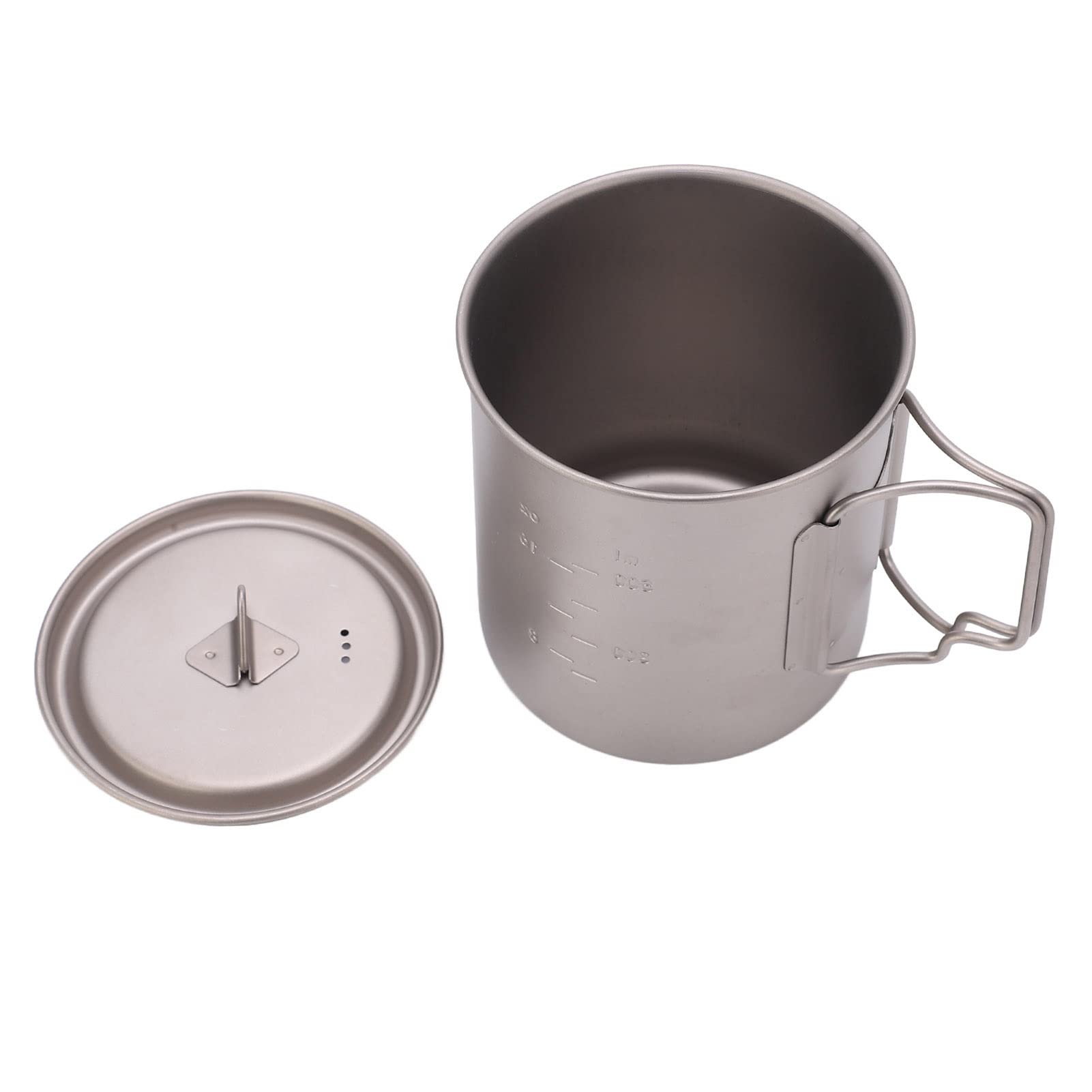 Tasse D'eau D'extérieur en Titane de 750ml, avec Poignée Pliante, Tasse de Camping Légère et Portable pour les Activités de Plein Air