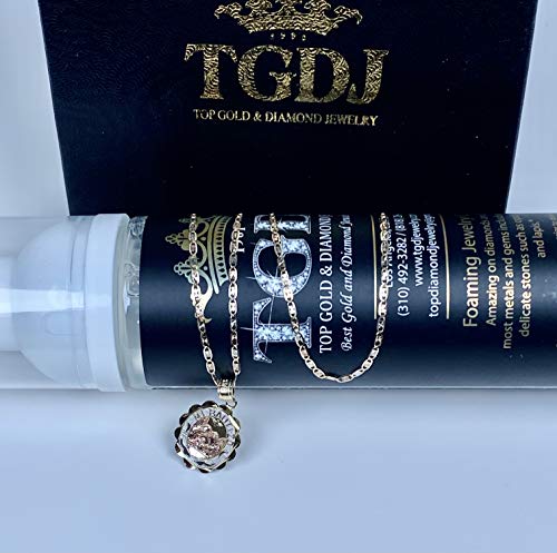 Tgdj 14K Tri-Color Gold Religious Baptism Pendant With 1.5Mm Valentino Diamond Cut Chain Necklace (16.0) #TOP2