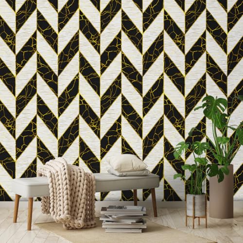 Papel tapiz de línea vintage autoadhesivo para solucionar paredes con imperfecciones 3