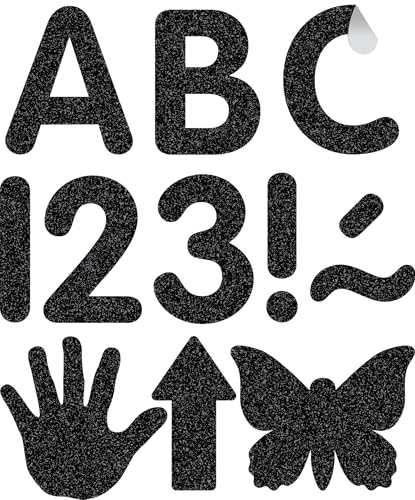 Lettres autocollantes Black Glitz TCR9647 pour personnaliser la classe