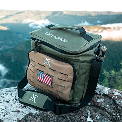 Extremus Big Timber Insulated Lunch Bag, 30 Can (20L) Capacity, 9 Pockets Large Tactical Lunch Box, Leakproof Easy Clean 6~12Hours Hot And Cold Cooler Bag For Office Work Picnic Beach #TOP6