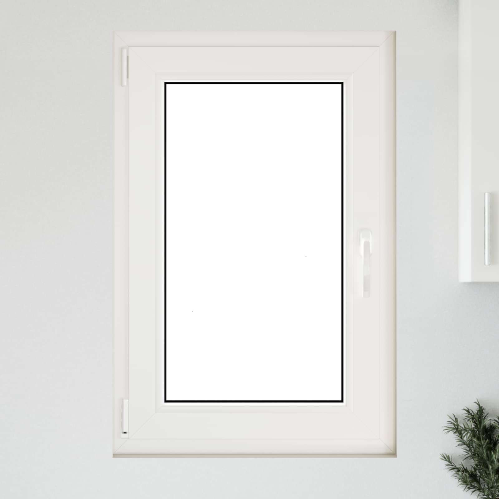 Kellerfenster RISOR 60 x 90 cm aus PVC und Glas Weiß mit 5-Kammer-Rahmen, Kipp- und Drehfunktion, Wärmeschutz, Schalldämmung, ideal für Montage, Renovierung und Sanierung im Innenbereich