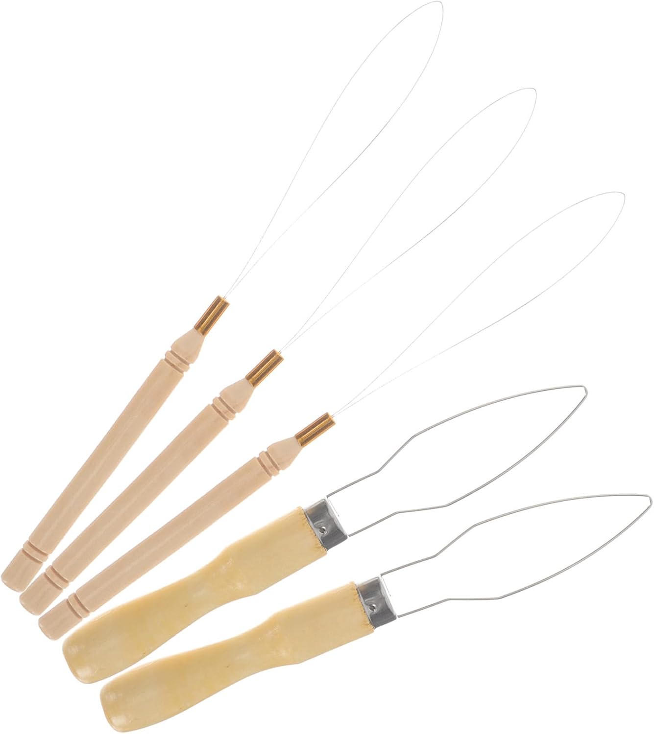Wooden Bead Threader Tools 5pcs for Stringing Elastic Wire