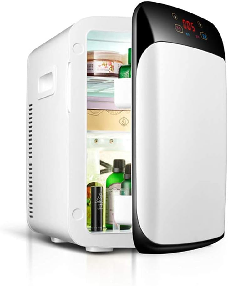 GeRRiT Mini Fridge, 15 Litre Mini Refrigerator, Warmer, Car Fridge with LCD Display/Dual Core System/Super Quiet, Makeup Skin Care Refrigerator-AC&DC