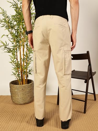 Image of Thomas Scott Men's | Solid | Light Weight | Breathable Fabric | 2 Zipper Pockets | Mid Rise | Regular Fit | Cotton Blend | Button Waist | Chino Trouser | Pants