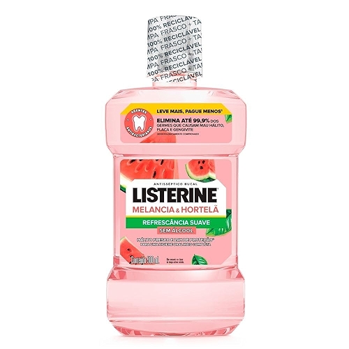 LISTERINE® Melancia & Hortelã Enxaguante Bucal Sem Álcool, 500mL