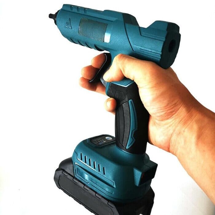 Pistola Incollatrice per Colla a Caldo Elettrica,con Due Batterie al Litio 48V, Cordless, Riscaldamento Rapido Manico Ergonomico, 1 stick diametro 11 mm, per Arte DIY Scuola Hobby Artigianato