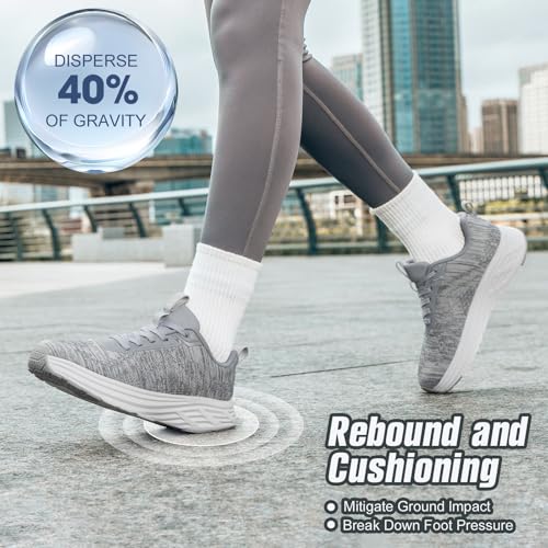Image of Wide Toe Box Shoes Women Sneakers Extra Wide Width Arch Support Non-Slip Tennis Athletic Ultralight Running Shoes for Women Walking Diabetic Plantar Fasciitis Footwear 6-12