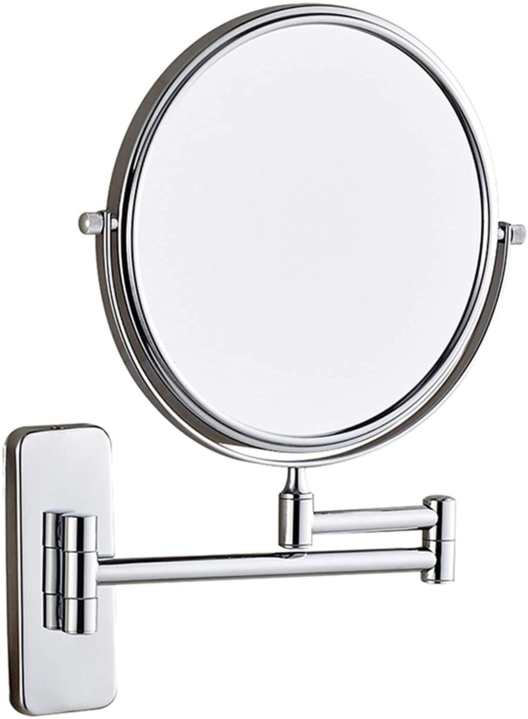 Miroir de maquillage mural 7X chromé de 8 pouces avec face double pivotante