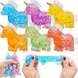 Menzcci 6 Pack Unicorn Stress Balls Squishy Squeeze Toys for Christmas Stocking Stuffers Kids Boys Girls School Classroom Valentines Day Card Prizes Party Favor Gifts