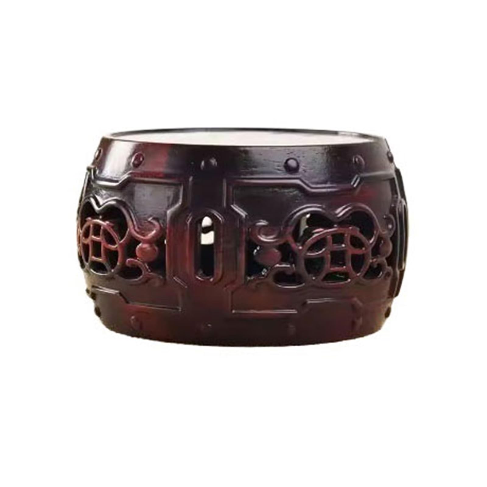 ZENY896V Home Chinese-style Miniature Display Base Openwork Carving Craft Decorative Pedestal Decor(Medium)